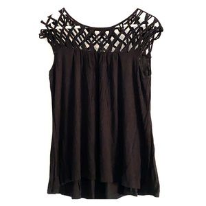 Anthropologie Plenty by Tracy Reese black cage top